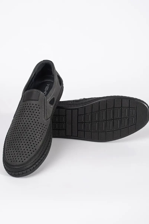 Scarpe traforate da uomo grigie Scarpe traforate da uomo grigie