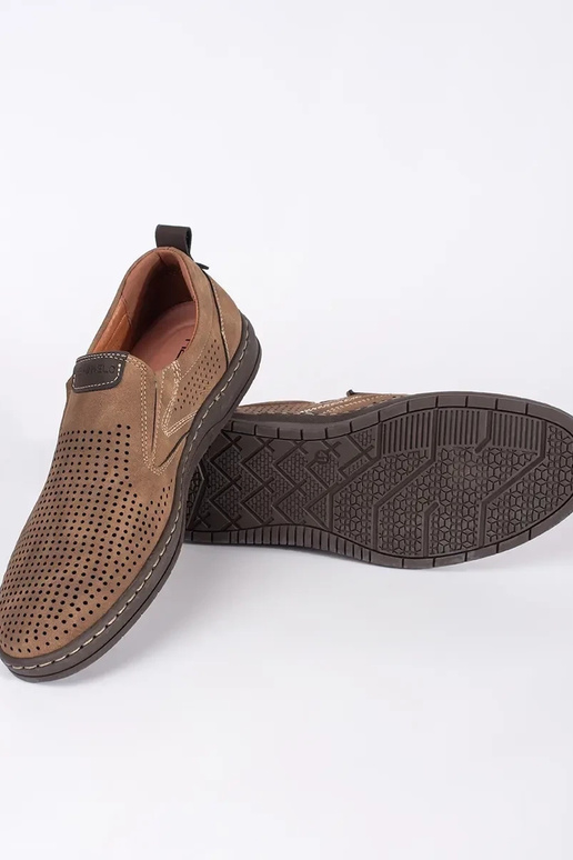 Mocassini da uomo in pelle traforati...