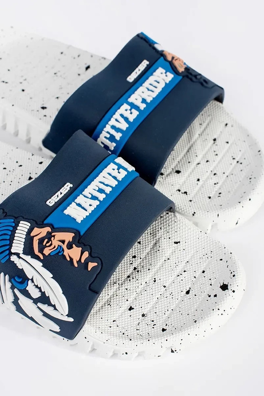 Ciabatte da piscina bianche con blu