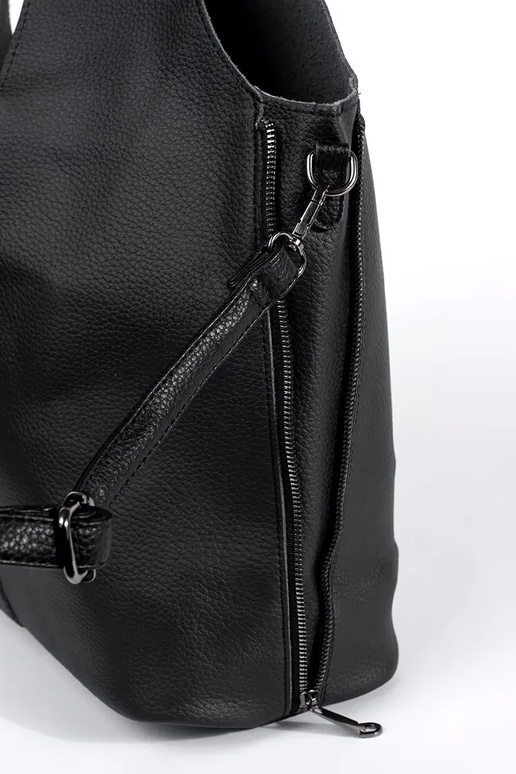 Borsa grande nera in pelle sintetica