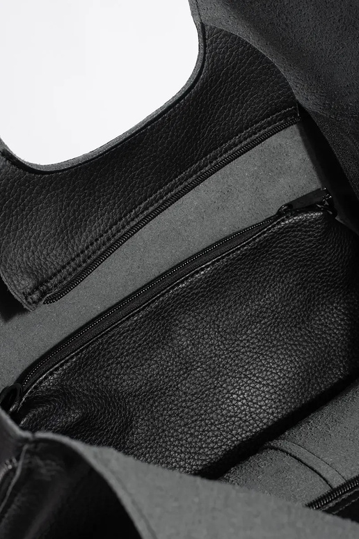 Borsa grande nera in pelle sintetica