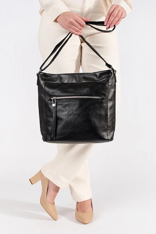 Borsa nera con tracolla regolabile