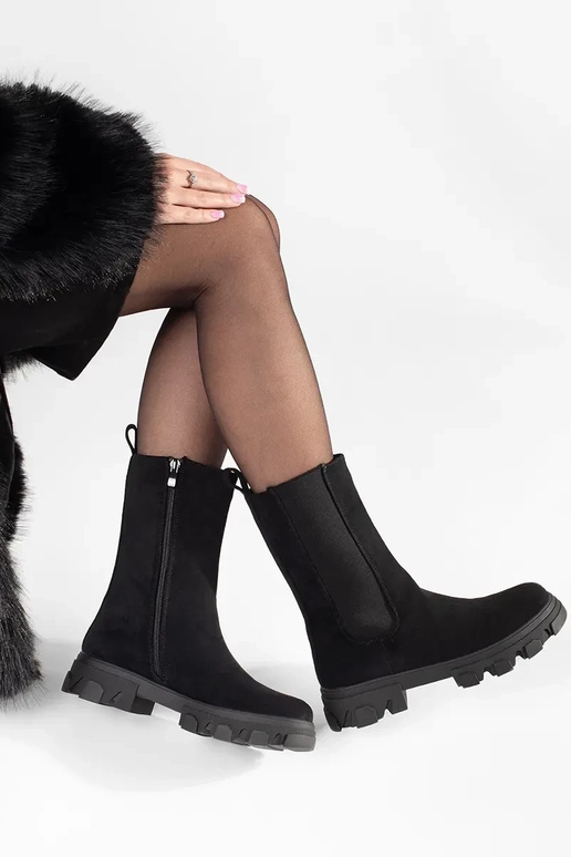 Stivali Chelsea neri in suede