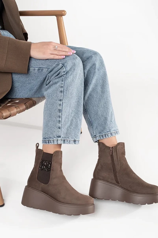 Stivaletti Chelsea marroni in camoscio