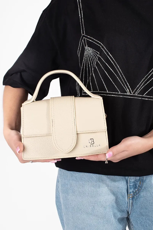 Borsa piccola beige chiaro con manico