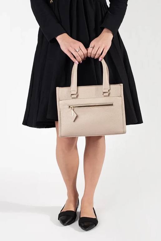 Borsa color avorio con zip