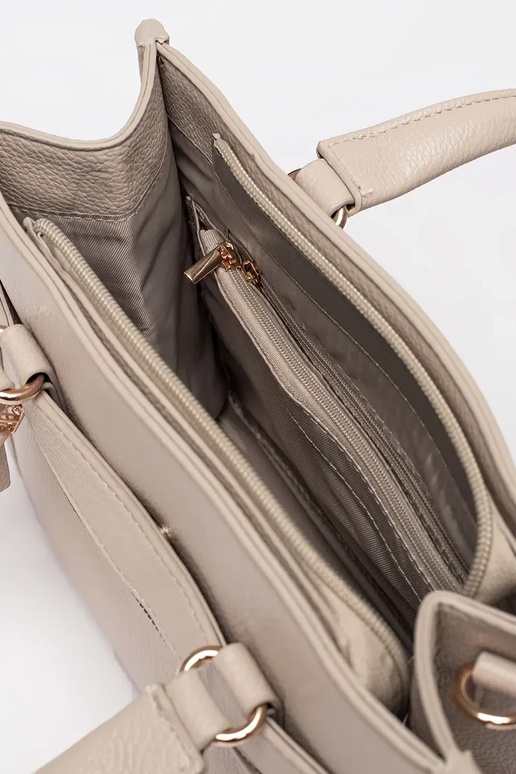 Borsa color avorio con zip