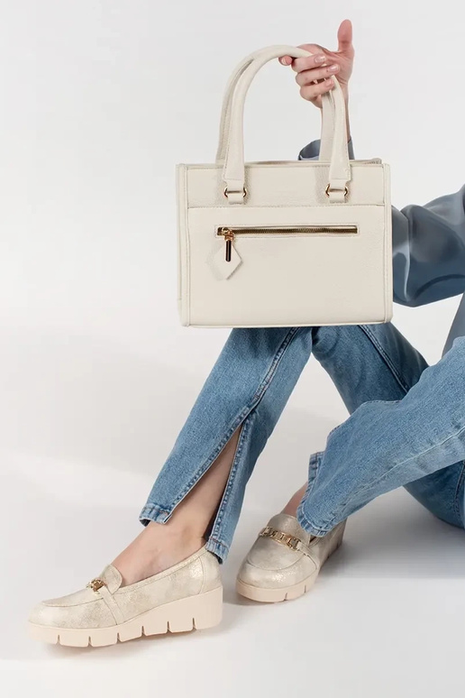 Borsa color sabbia con zip