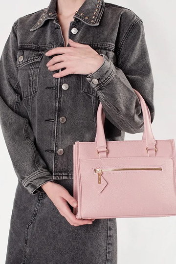 Borsa rosa con zip 2