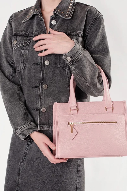 Borsa rosa con zip