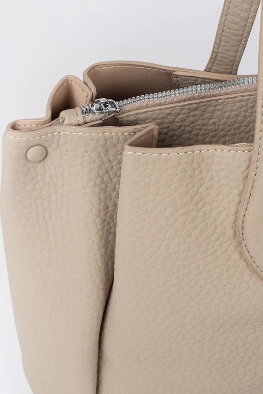 borsa shopper in eco-pelle color avorio