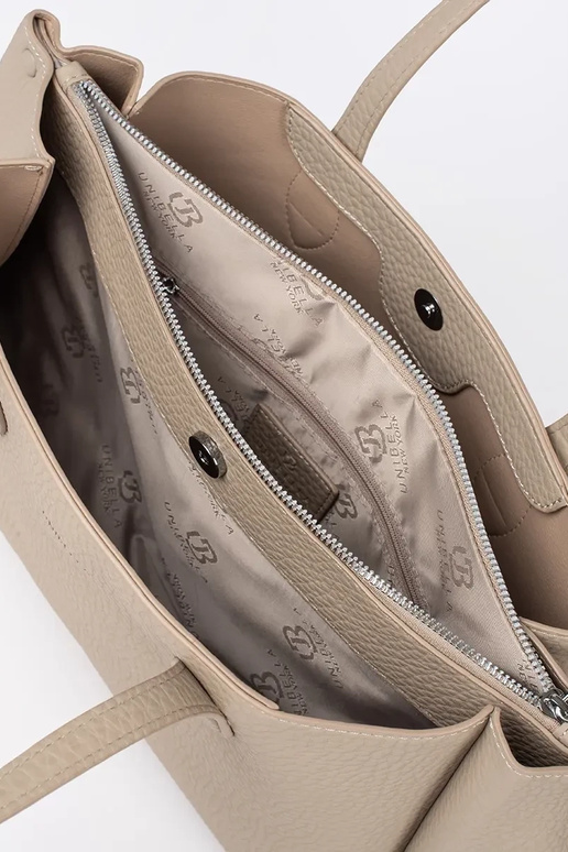 borsa shopper in eco-pelle color avorio