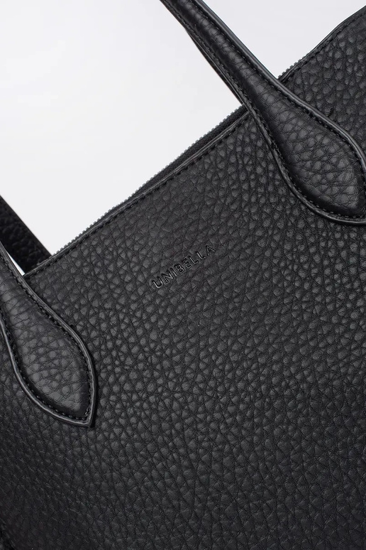 borsa shopper in eco-pelle nera
