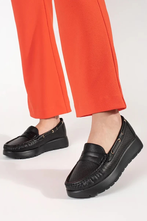 Mocassini da donna eleganti color nero