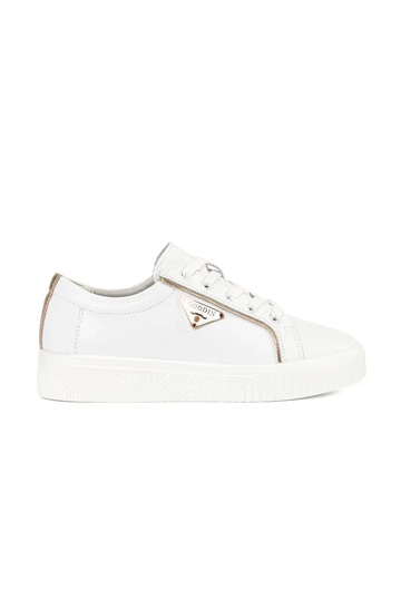 Sneakers in pelle bianca...