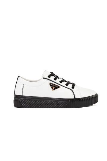 Sneakers in pelle bianca e...