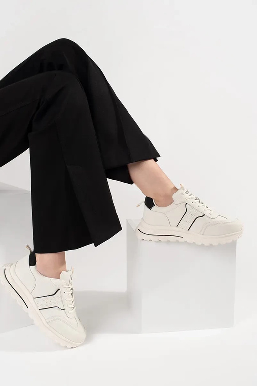 Scarpe sportive in pelle con suola...