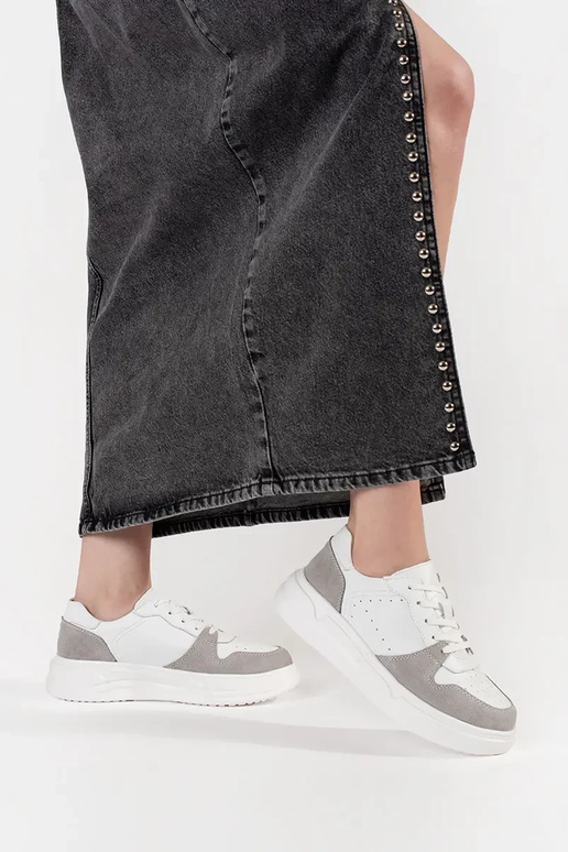 Sneakers in pelle bianche con...