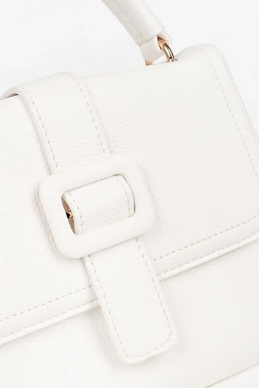 Borsa bianca piccola con elementi dorati