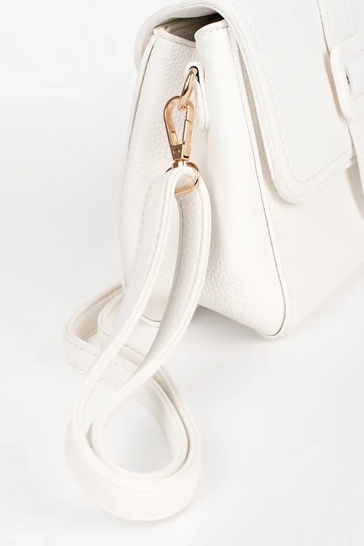 Borsa bianca piccola con elementi dorati