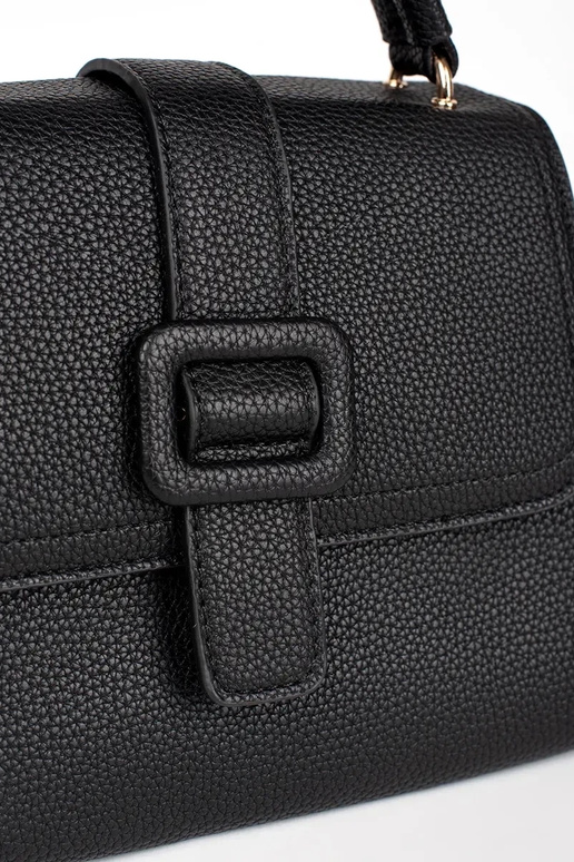 Borsa nera piccola con elementi dorati