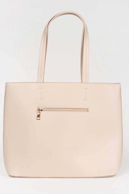 Grande borsa shopper color sabbia con...