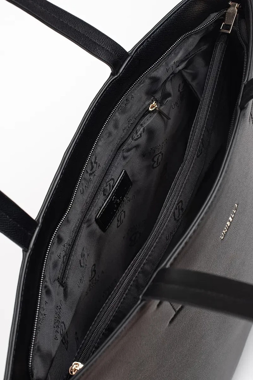 Grande borsa shopper nera con borchie