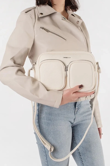 Borsa a mano lilla con tasche 2