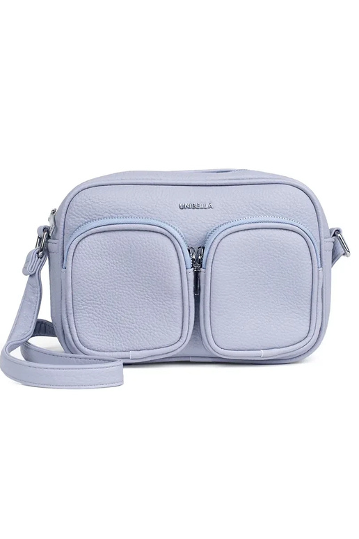 Borsa a mano viola con tasche