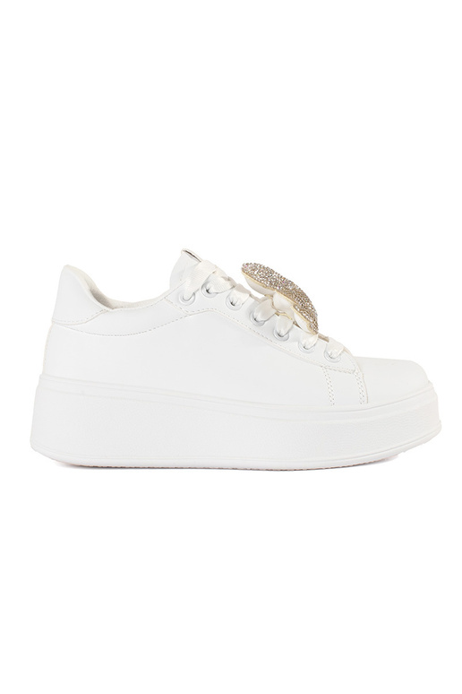 Scarpe Sneakers bianche con piattaforma