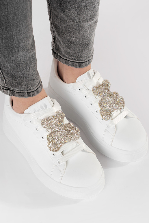 Scarpe Sneakers bianche con piattaforma