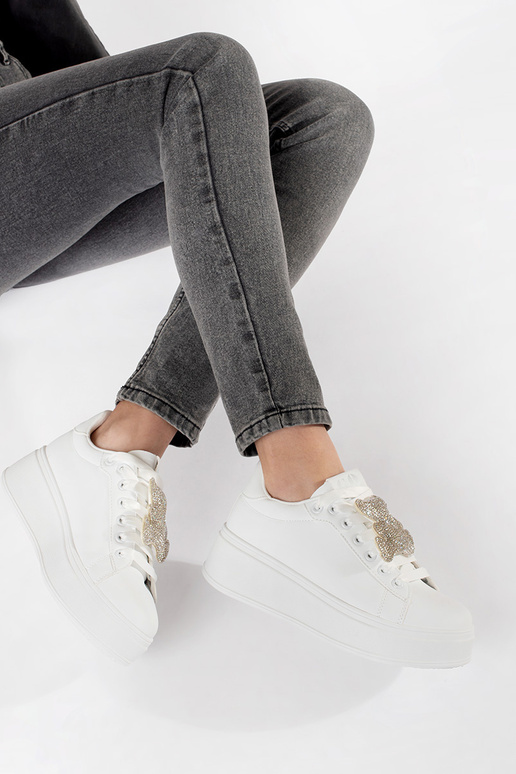 Scarpe Sneakers bianche con piattaforma