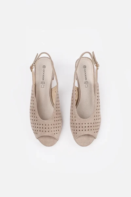 Sandali con tacco argento Sergio Leone