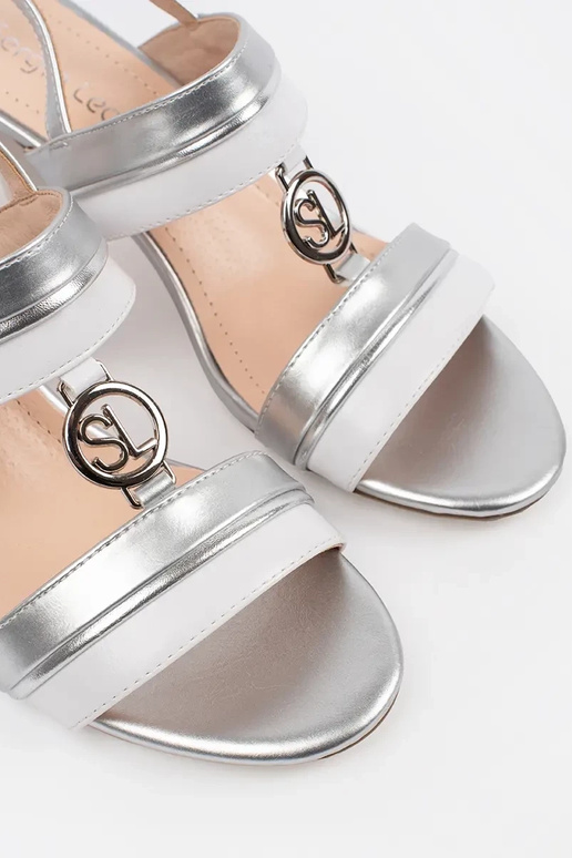 Sandali da donna con tacco alto perla...