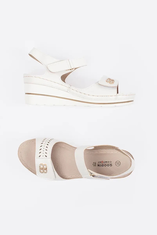 Sandali bianchi a zeppa con tallone...