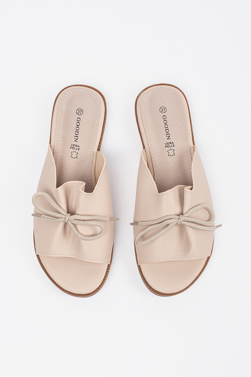 Ciabatte sabbia con fiocco