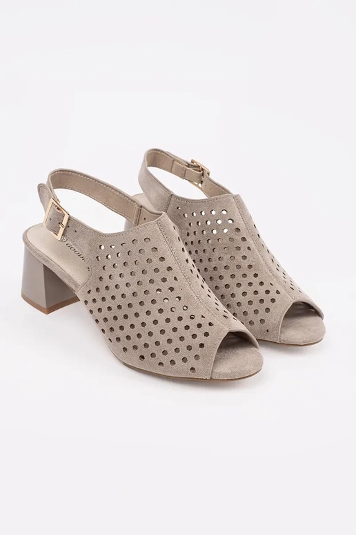 sandalini color sabbia con tacco in...