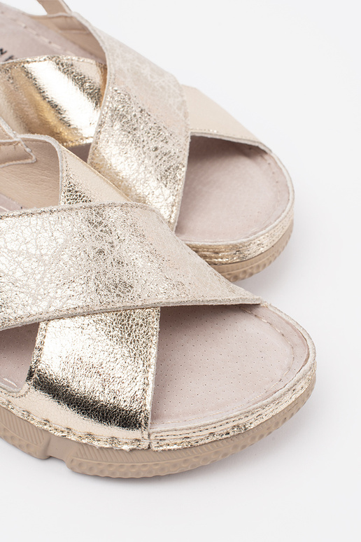 Sandalette piatte da donna color oro Sandalette piatte da donna color oro