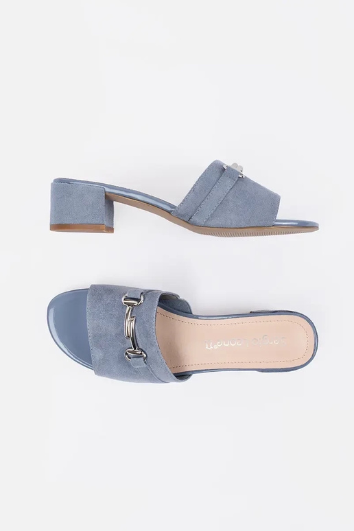 Pantofole blu con tacco alto Sergio...