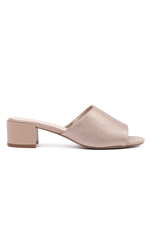 Pantofole beige con tacco alto Sergio...