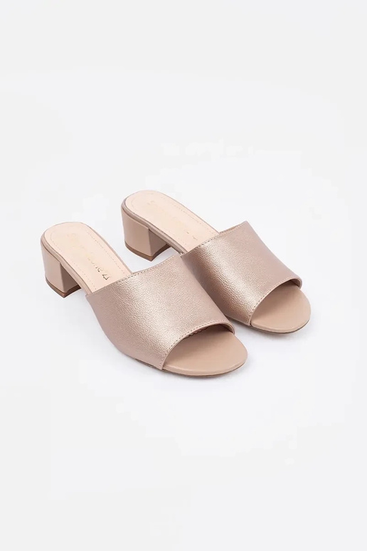 Pantofole beige con tacco alto Sergio...