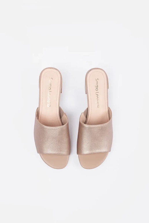 Pantofole beige con tacco alto Sergio...