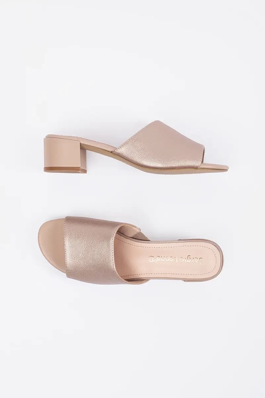 Pantofole beige con tacco alto Sergio...