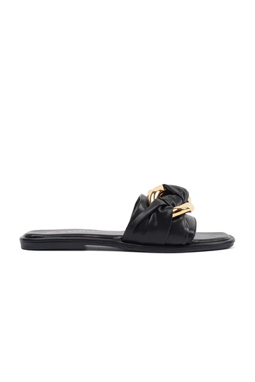Pantofole piatte da donna nere