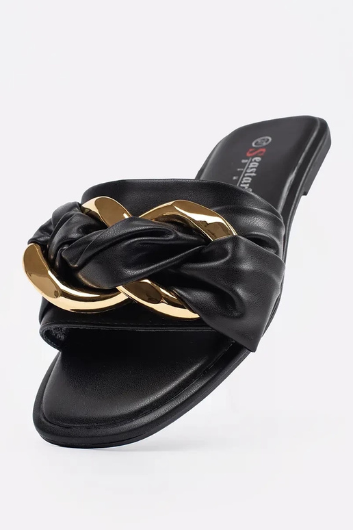 Pantofole piatte da donna nere