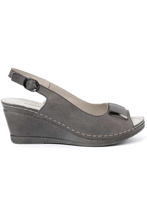 Sandali grigi da donna su zeppa Sandali grigi da donna su zeppa