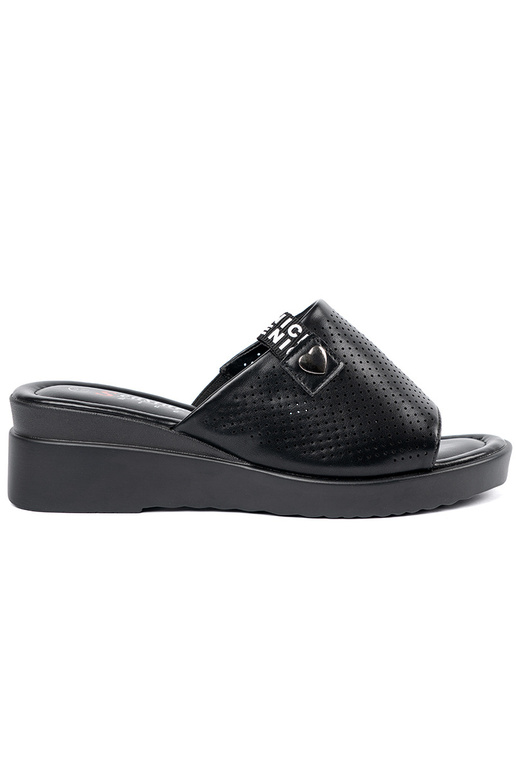 Pantofole traforate con piattaforma nere Pantofole traforate con piattaforma nere