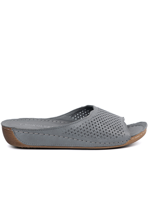 Ciabatte in pelle grigie Ciabatte in pelle grigie