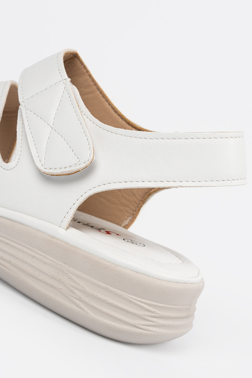 Sandali da donna con velcro bianchi