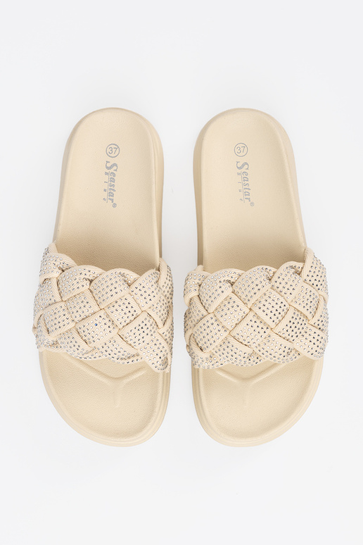 Ciabatte con cristalli color sabbia... Ciabatte con cristalli color sabbia...